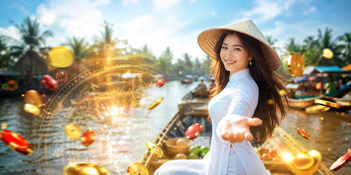 Phụ nữ mặc áo dài tại vùng đồng bằng sông Cửu Long tham gia trò chơi giải trí casino